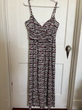 Dolores Promesas Cream Slip Dress with Patterned Straps